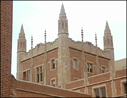 The top of Kerckhoff Hall